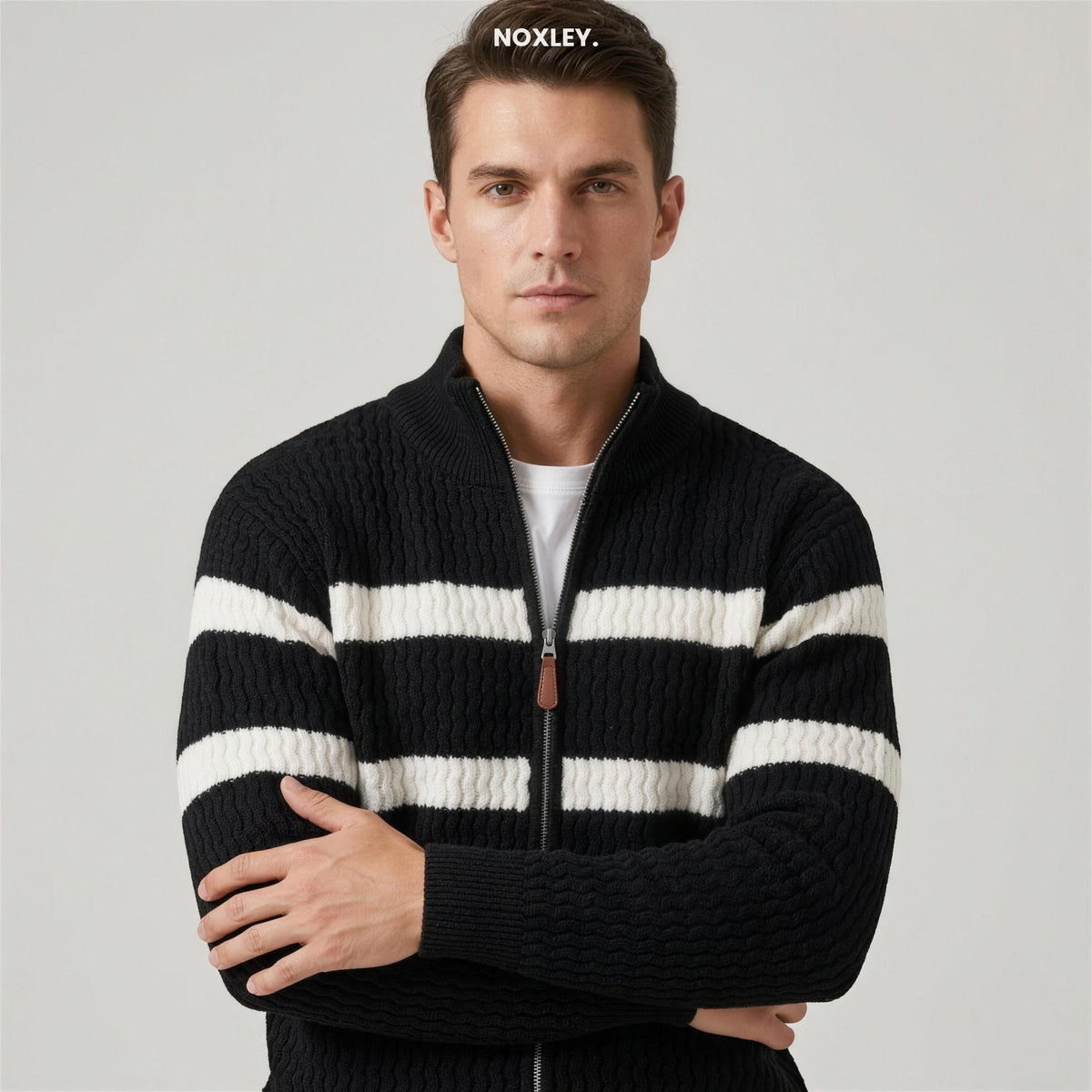 Edmund | Men's Cable-Knit Zip Cardigan