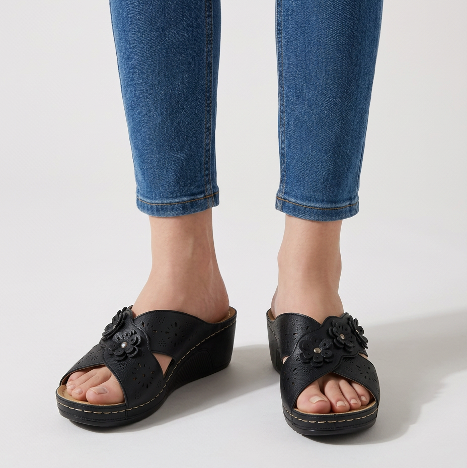 Marcella | Women's Floral Wedge Slides