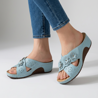 Marcella | Women's Floral Wedge Slides