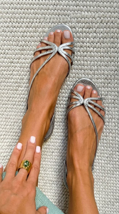 Sylvie | Women's Knotted Metallic Sandals