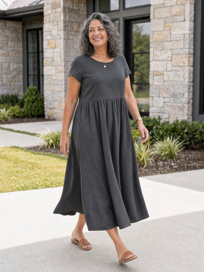 Tessa | Women's Relaxed Midi Dress with Pockets