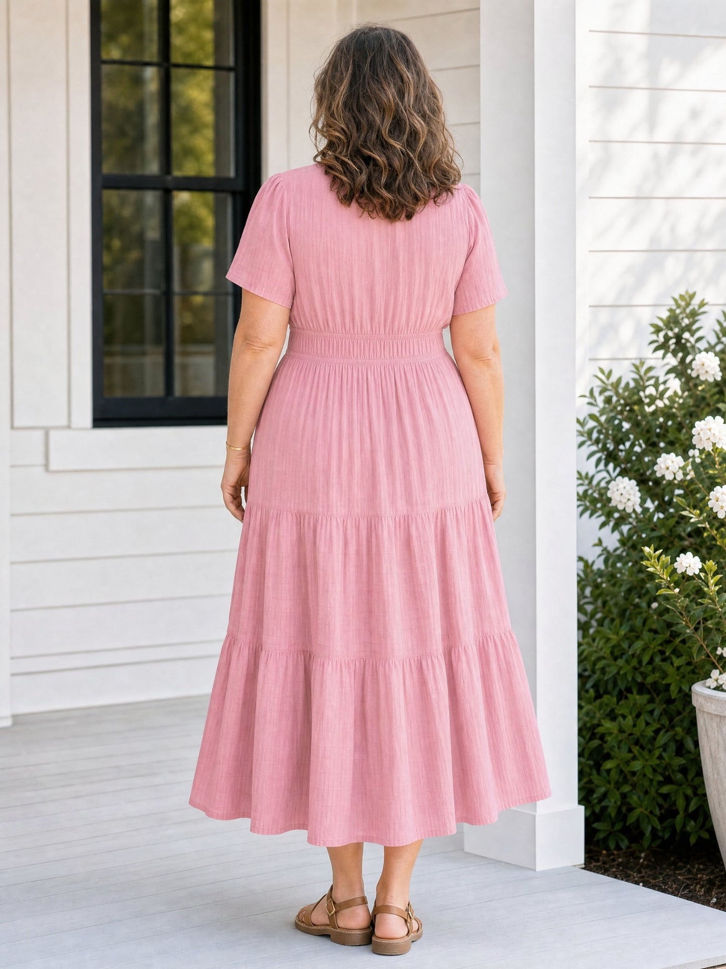Delphine | Women's Tiered Shirred Waist Maxi Dress