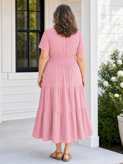 Delphine | Women's Tiered Shirred Waist Maxi Dress