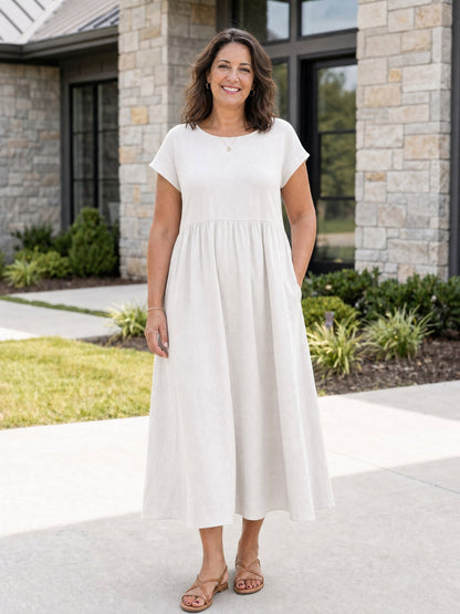 Tessa | Women's Relaxed Midi Dress with Pockets