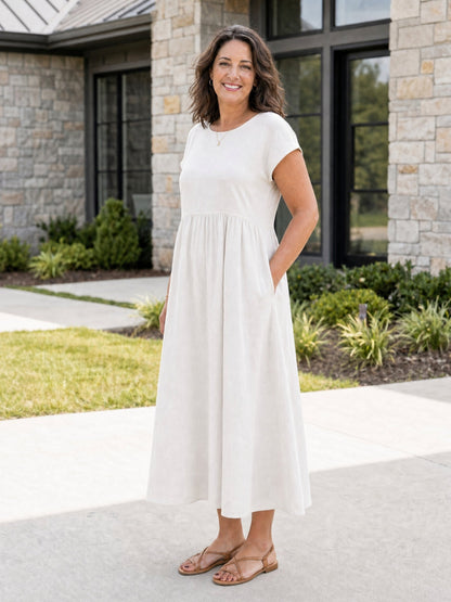 Tessa | Women's Relaxed Midi Dress with Pockets
