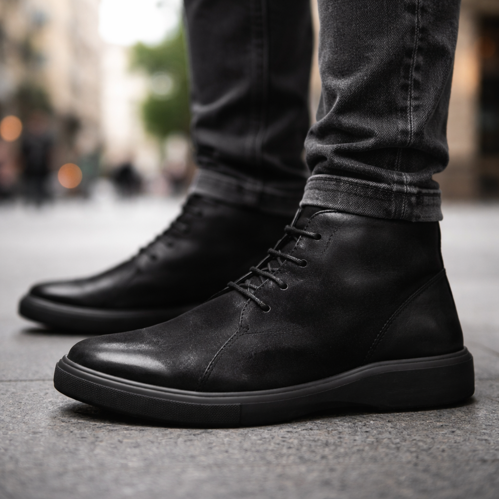 Bruno | Men's Leather-Look Lace-Up Ankle Boots