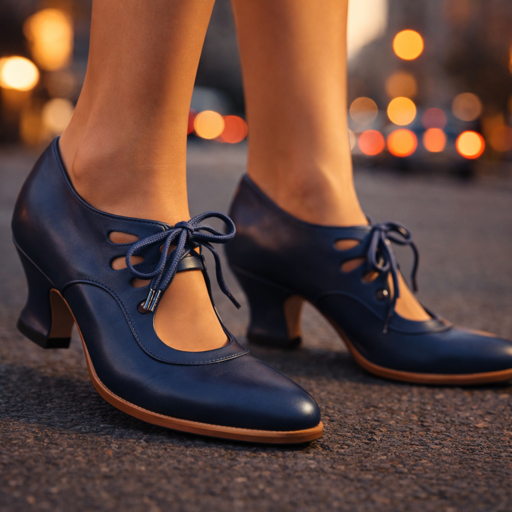Cecily | Women's Leather-Look Lace-Up Heels