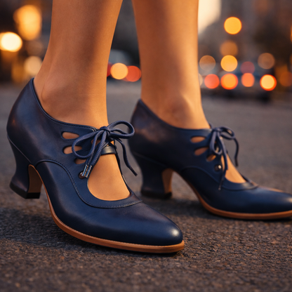 Cecily | Women's Leather-Look Lace-Up Heels