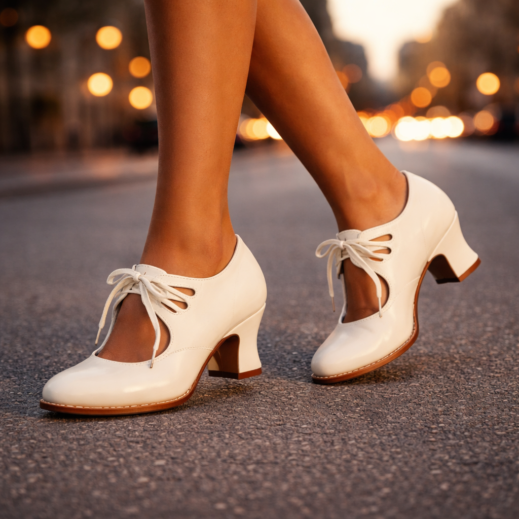 Cecily | Women's Leather-Look Lace-Up Heels