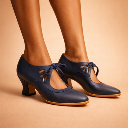 Cecily | Women's Leather-Look Lace-Up Heels