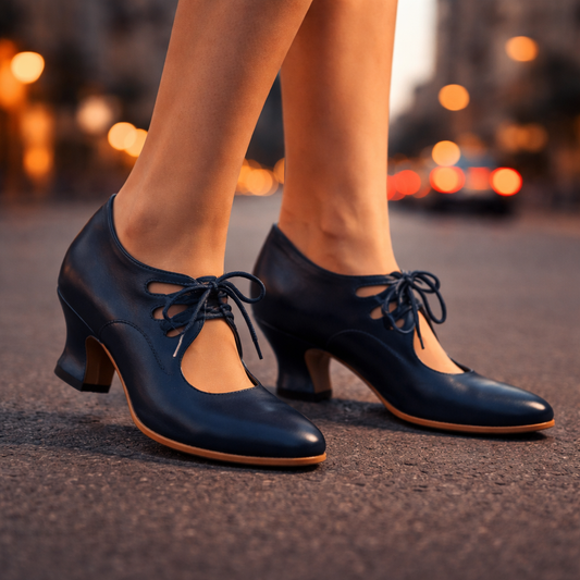 Cecily | Women's Leather-Look Lace-Up Heels