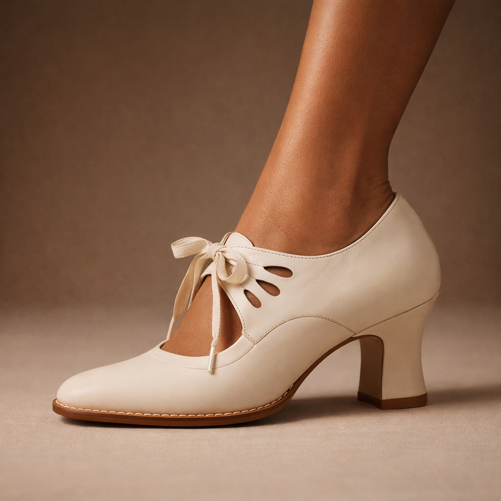 Cecily | Women's Leather-Look Lace-Up Heels