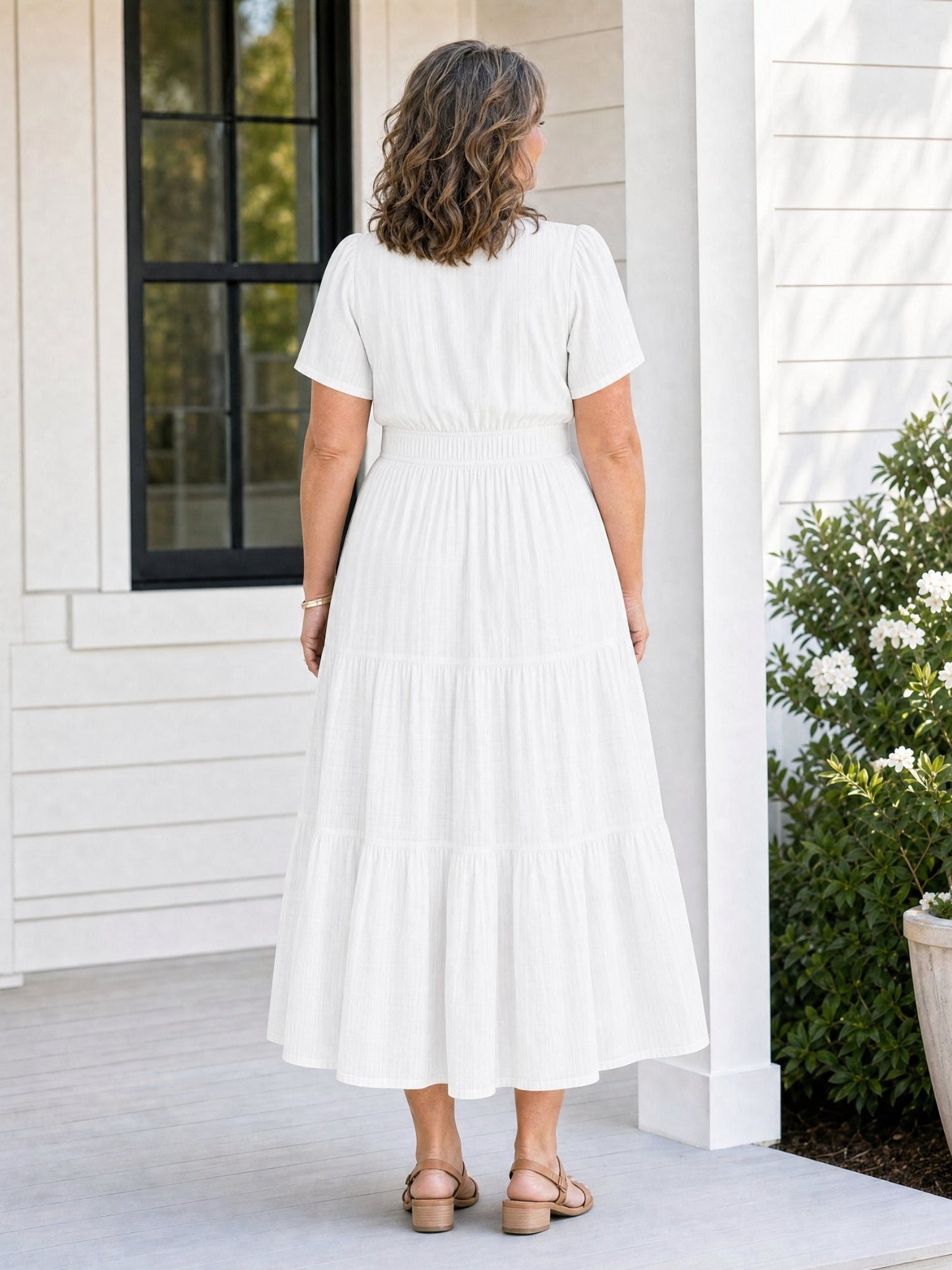 Delphine | Women's Tiered Shirred Waist Maxi Dress