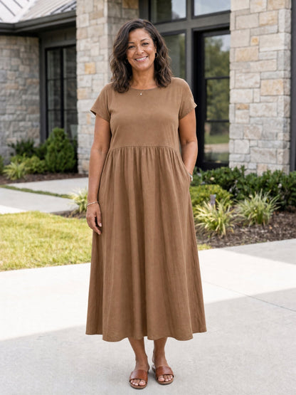 Tessa | Women's Relaxed Midi Dress with Pockets