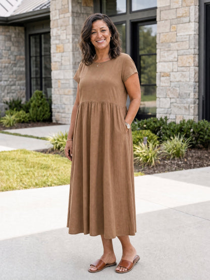 Tessa | Women's Relaxed Midi Dress with Pockets