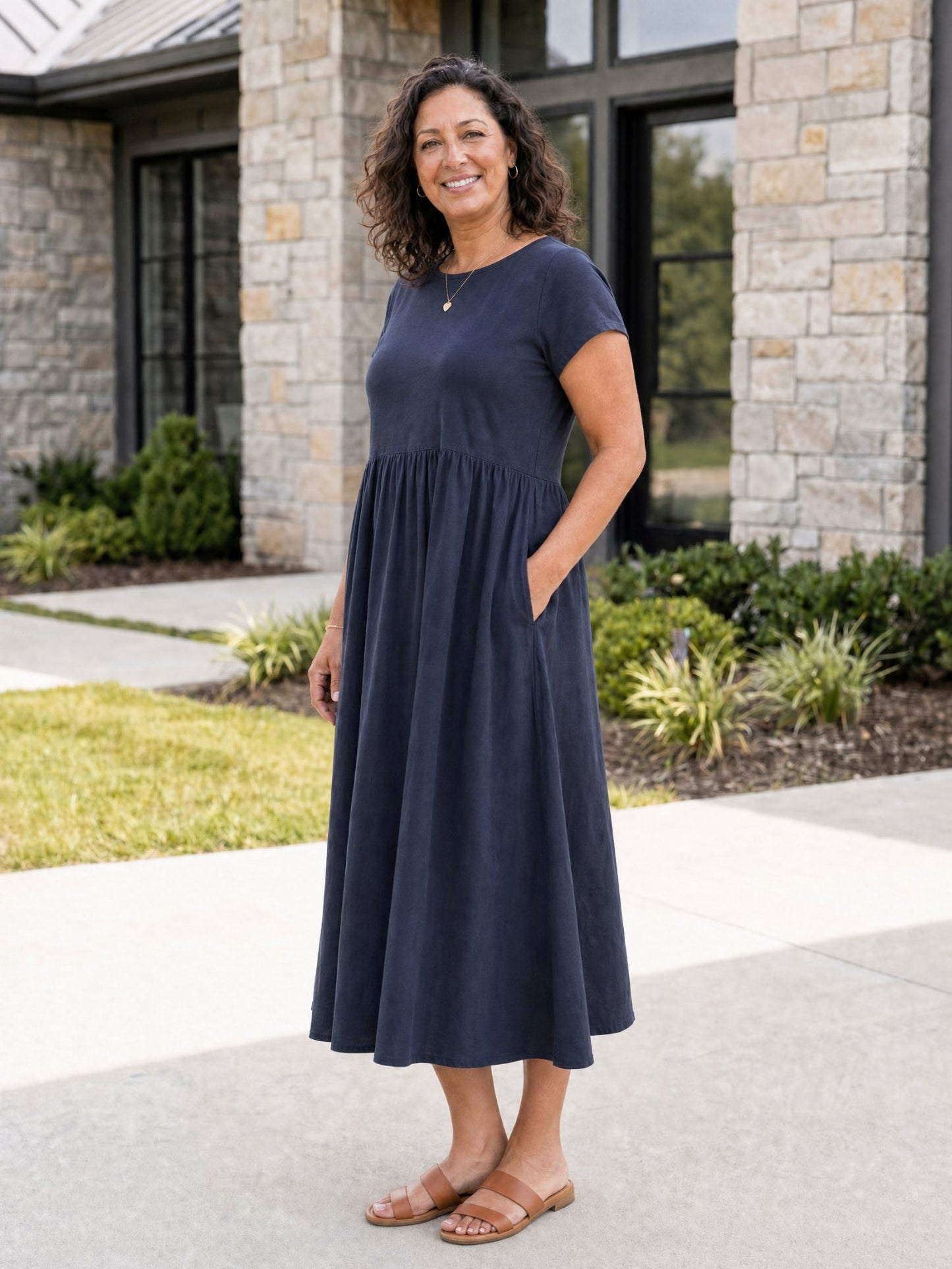Tessa | Women's Relaxed Midi Dress with Pockets