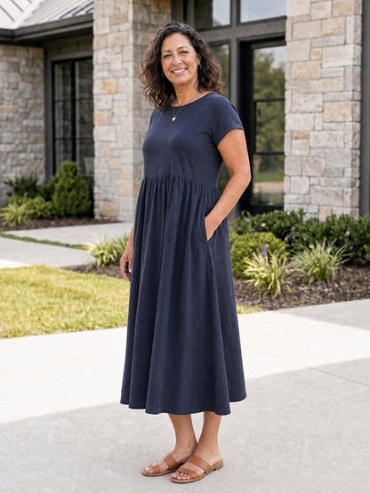 Tessa | Women's Relaxed Midi Dress with Pockets