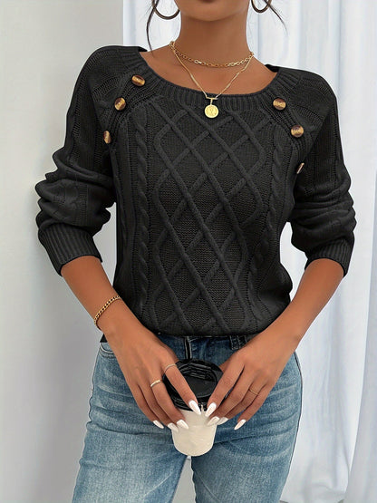 Colette | Women's Textured Button Jumper