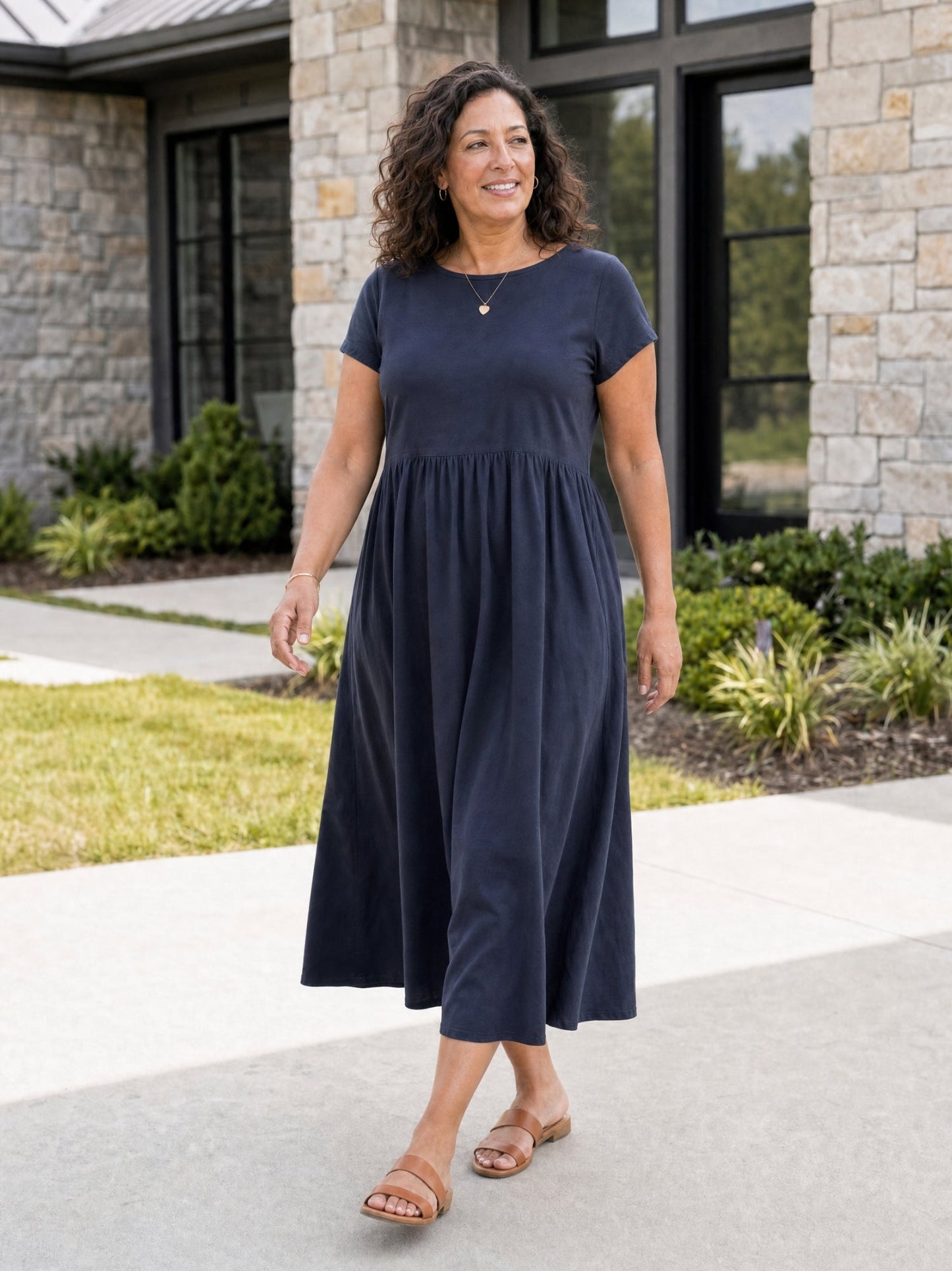 Tessa | Women's Relaxed Midi Dress with Pockets