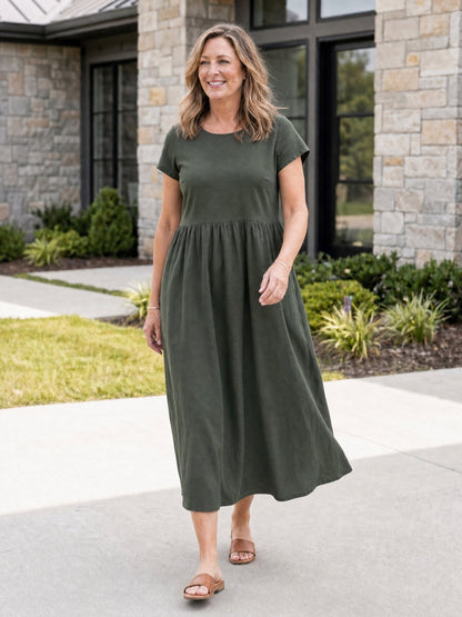 Tessa | Women's Relaxed Midi Dress with Pockets