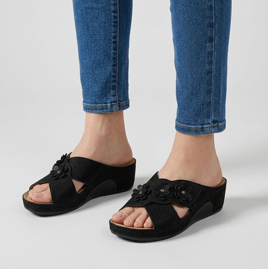 Marcella | Women's Floral Wedge Slides