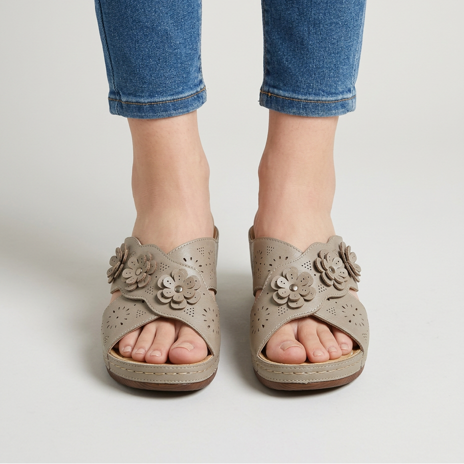 Marcella | Women's Floral Wedge Slides