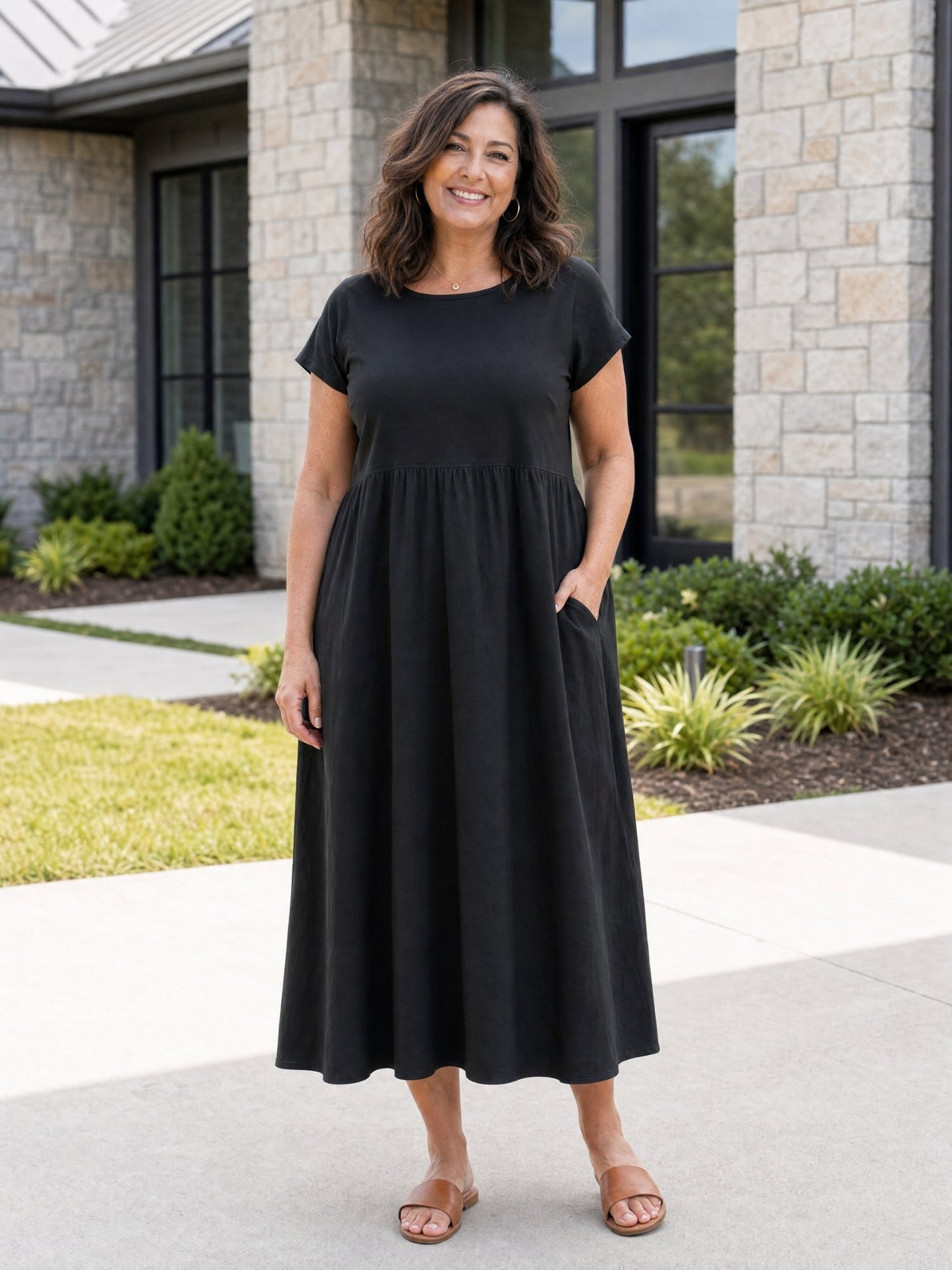 Tessa | Women's Relaxed Midi Dress with Pockets