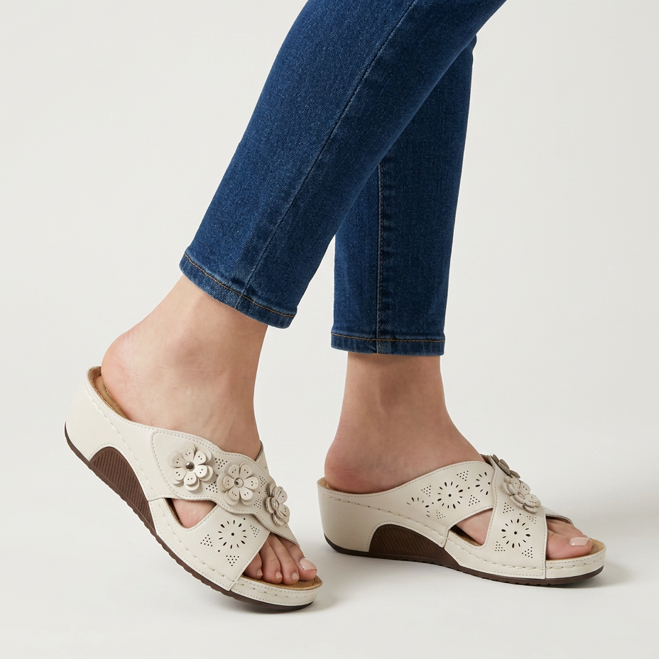 Marcella | Women's Floral Wedge Slides