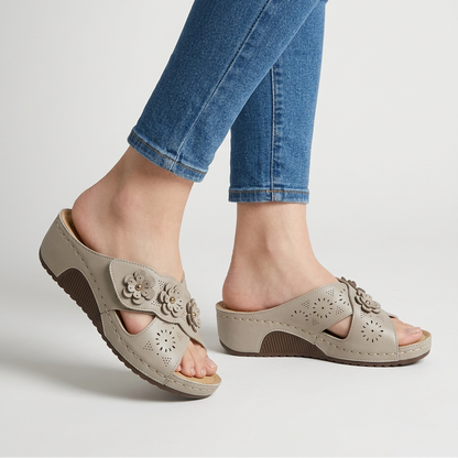 Marcella | Women's Floral Wedge Slides