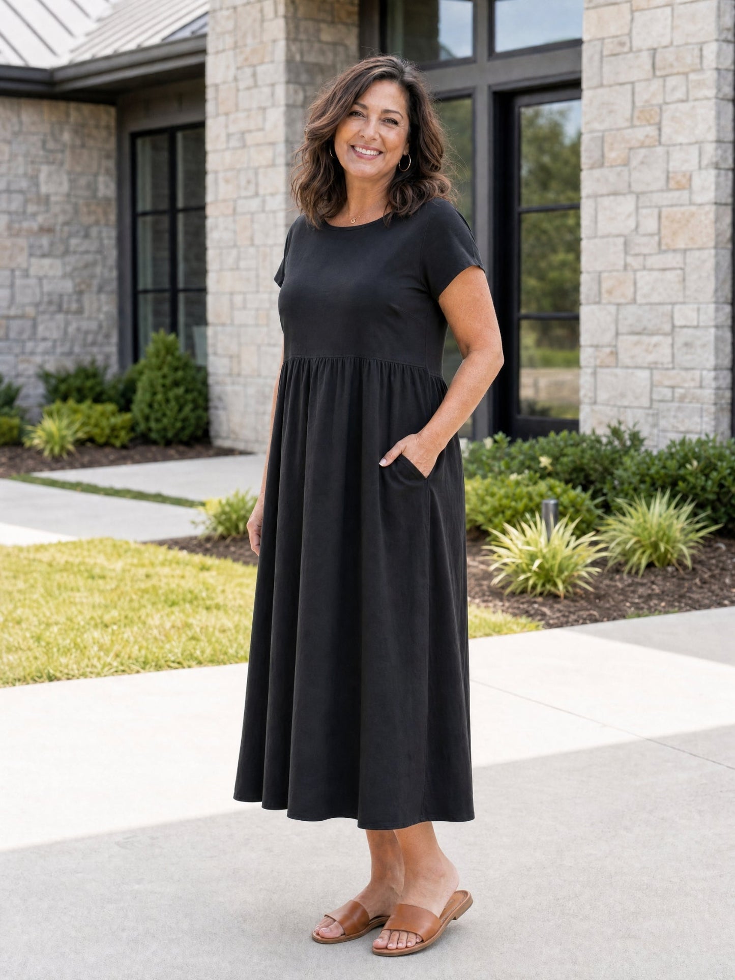 Tessa | Women's Relaxed Midi Dress with Pockets