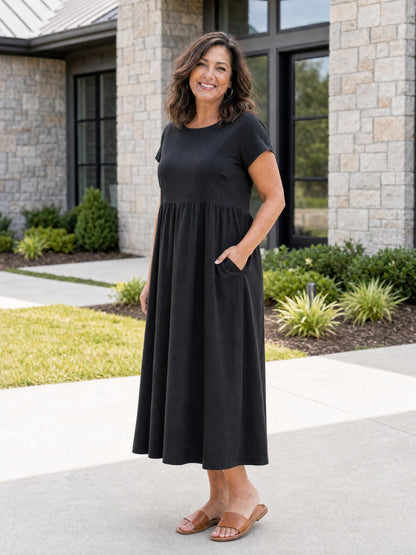 Tessa | Women's Relaxed Midi Dress with Pockets