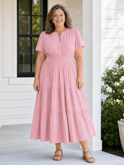 Delphine | Women's Tiered Shirred Waist Maxi Dress