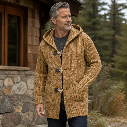 Fergus | Men's Hooded Chunky-Knit Cardigan