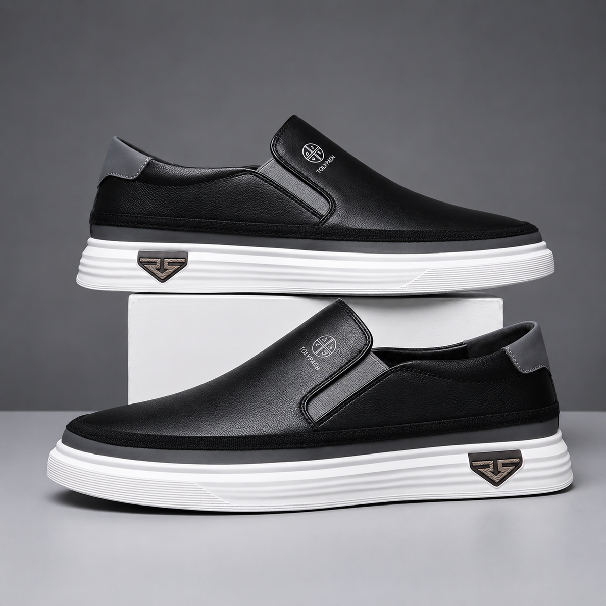 Rory | Men's Leather-Look Slip-On Trainers