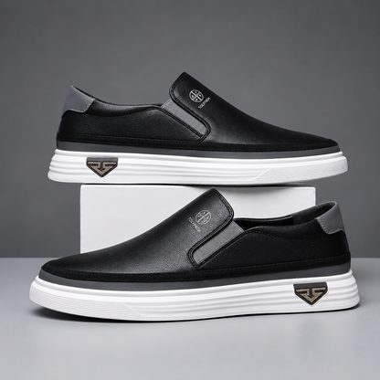 Rory | Men's Leather-Look Slip-On Trainers