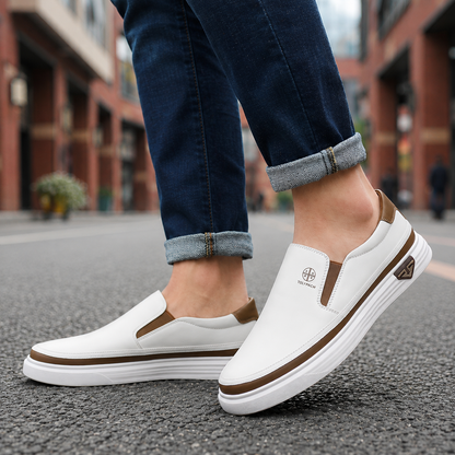 Rory | Men's Leather-Look Slip-On Trainers