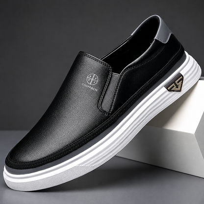 Rory | Men's Leather-Look Slip-On Trainers