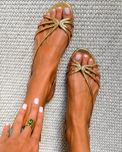 Sylvie | Women's Knotted Metallic Sandals