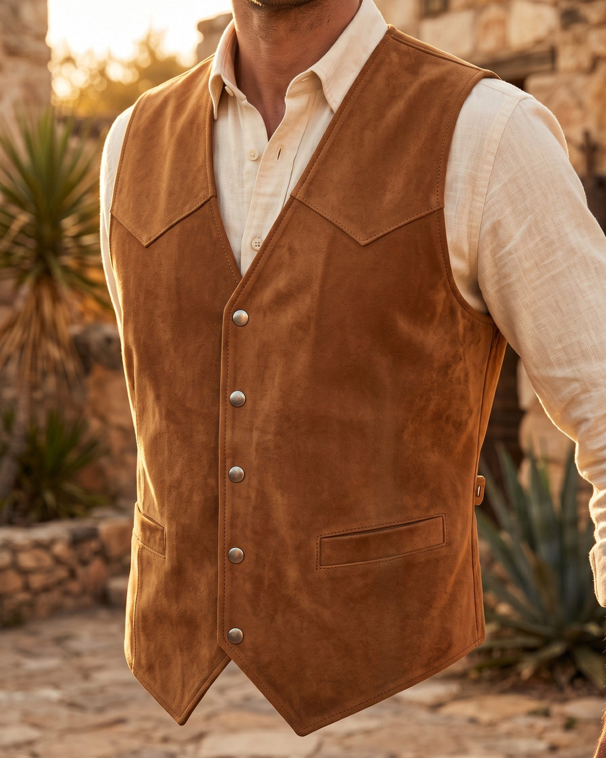 Federico | Men's Suede-Look Western Waistcoat