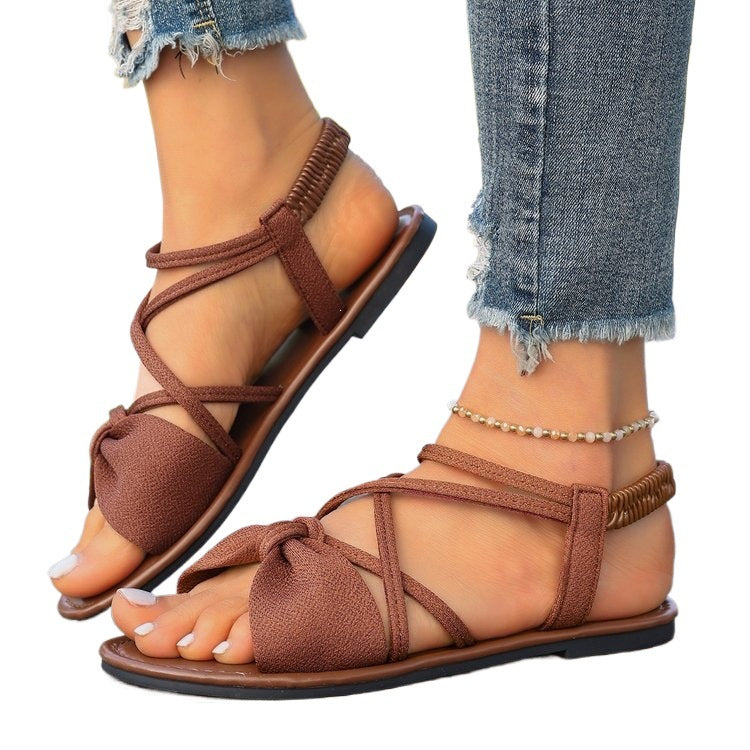 Elsie | Women's Bow Cross-Strap Sandals