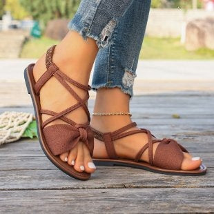 Elsie | Women's Bow Cross-Strap Sandals