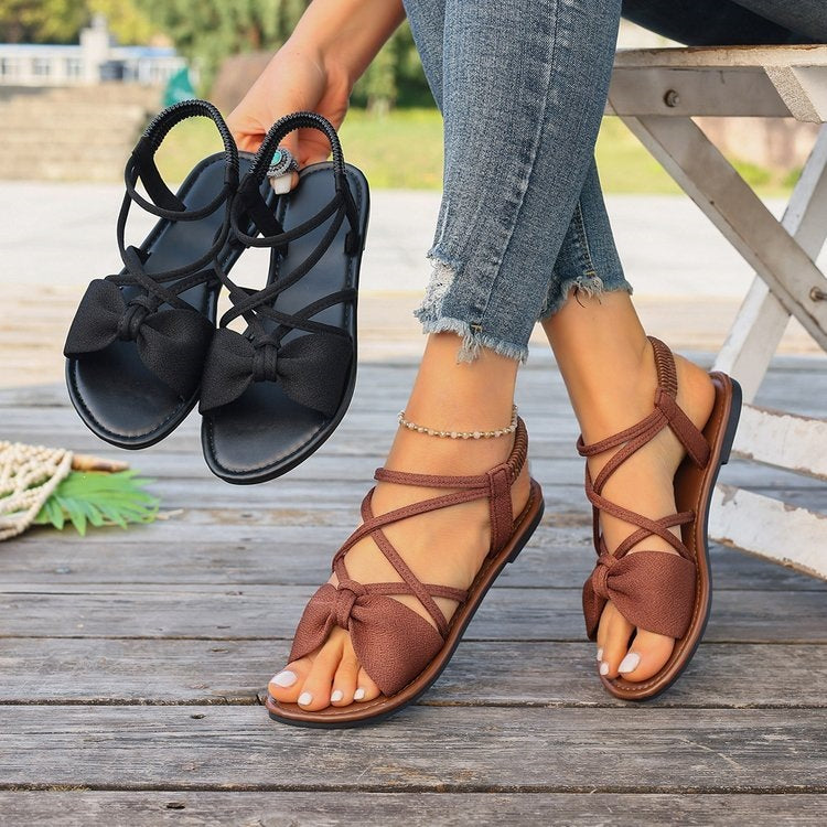 Elsie | Women's Bow Cross-Strap Sandals