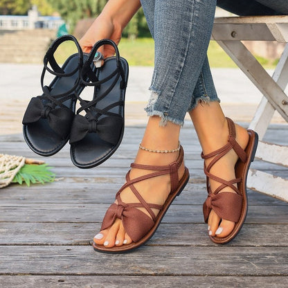 Elsie | Women's Bow Cross-Strap Sandals