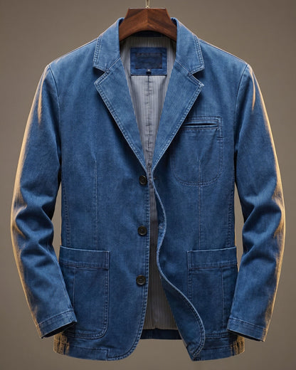 Salvatore | Men's Washed Denim-Look Blazer