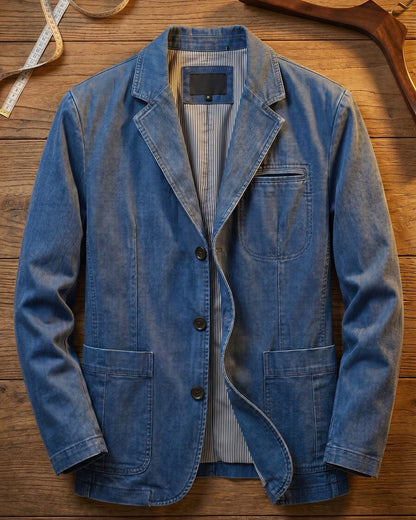 Salvatore | Men's Washed Denim-Look Blazer