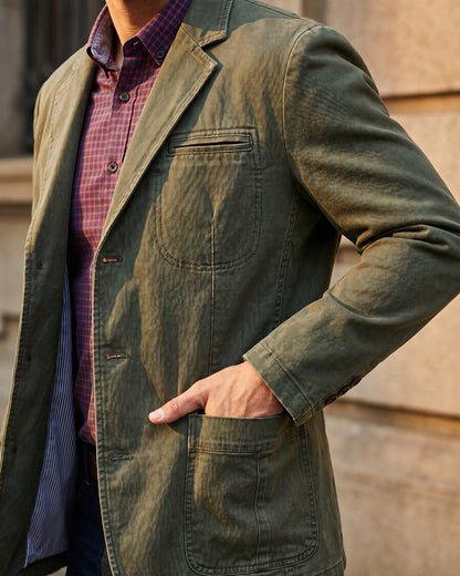 Salvatore | Men's Washed Denim-Look Blazer