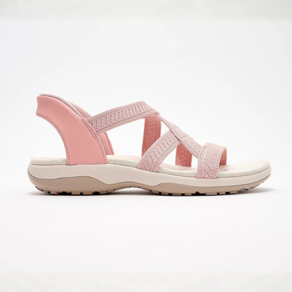 Romy | Women's Knit Crossover Slip-On Sandals
