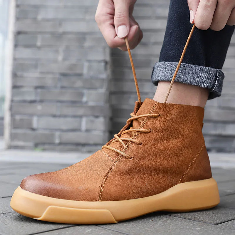 Bruno | Men's Leather-Look Lace-Up Ankle Boots