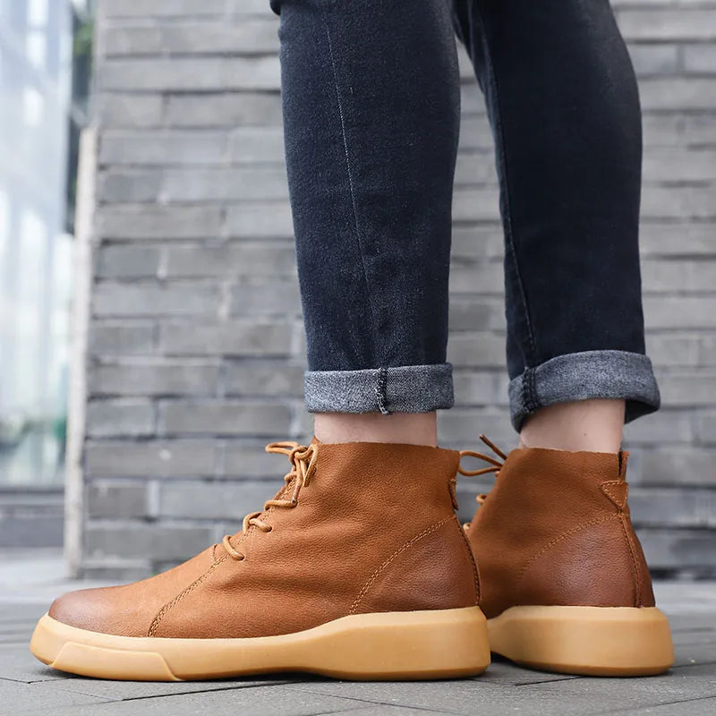 Bruno | Men's Leather-Look Lace-Up Ankle Boots