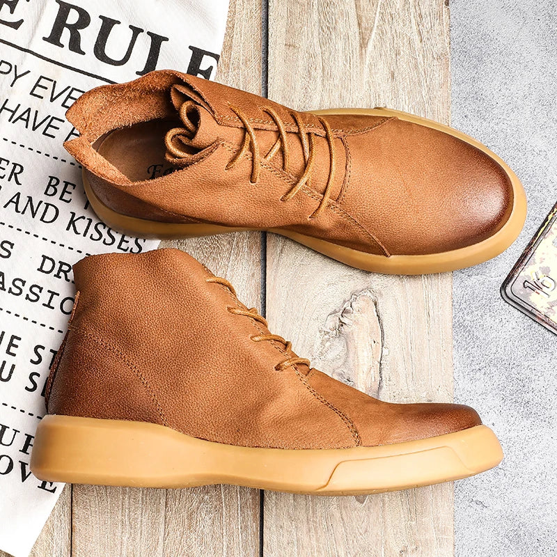 Bruno | Men's Leather-Look Lace-Up Ankle Boots